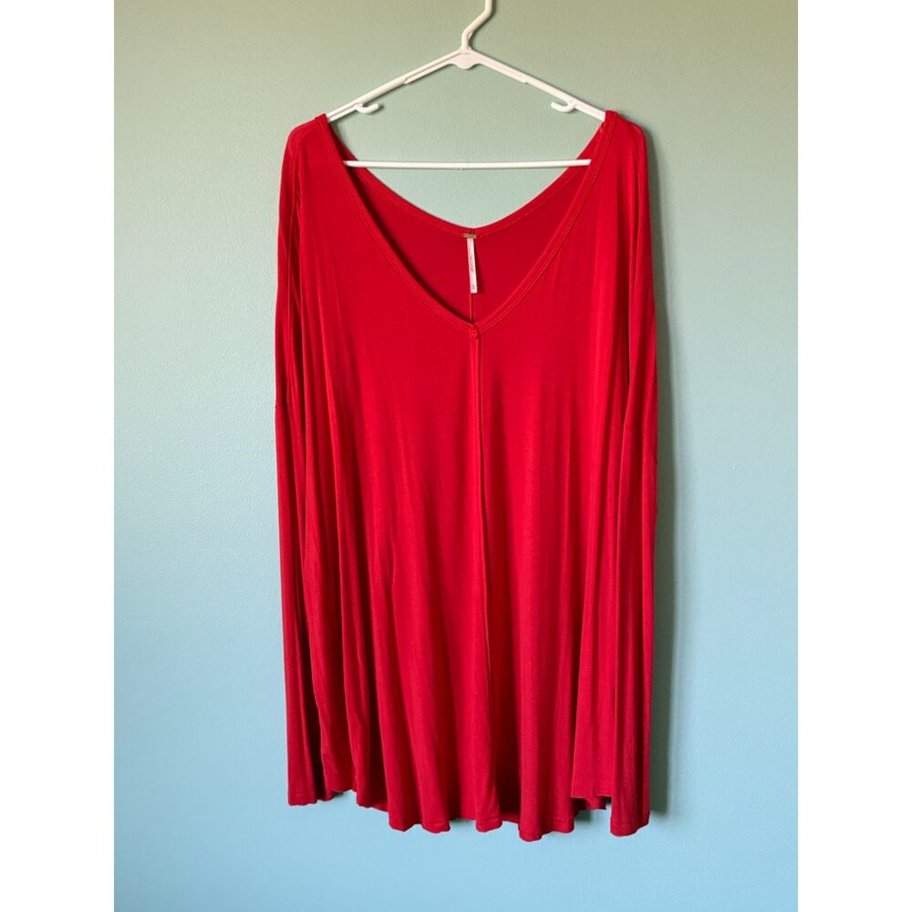 Free People Women's Red Moonshine Tunic SZ XL